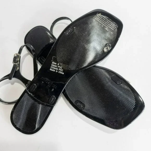Olivia Miller Palizzi Jelly Sandals Black -9 - Picture 6 of 6